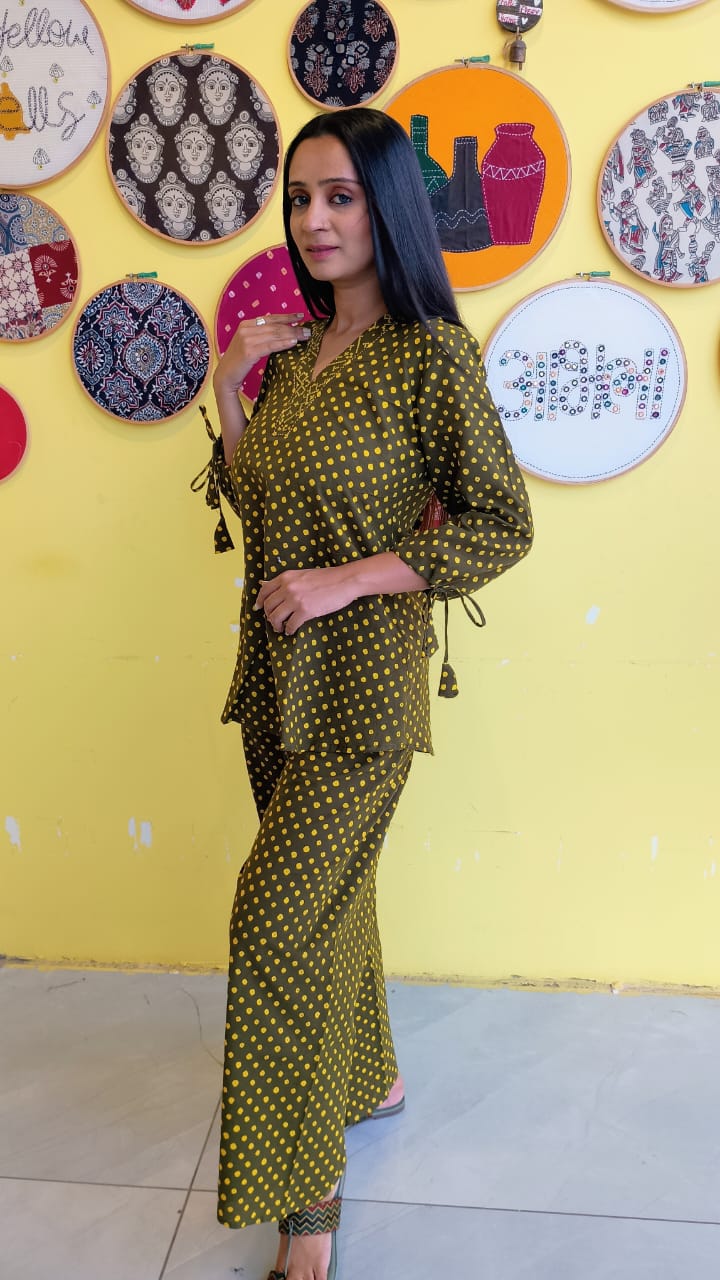 "WINTER WONDERS" SEMI COTTON DOTTED CO-ORD SET