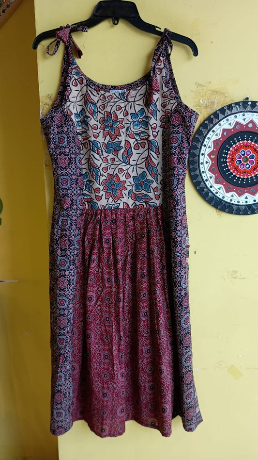 "Grishma"  Natural handblock cotton spaghetti kurti