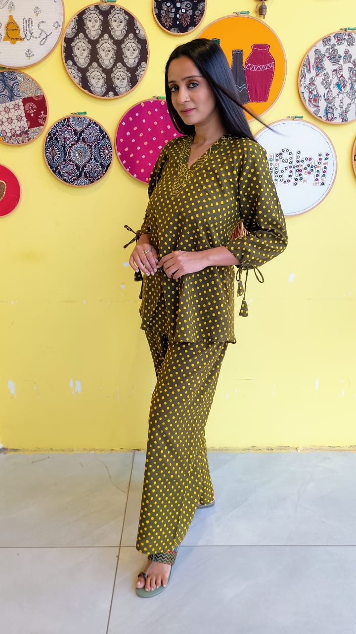 "WINTER WONDERS" SEMI COTTON DOTTED CO-ORD SET