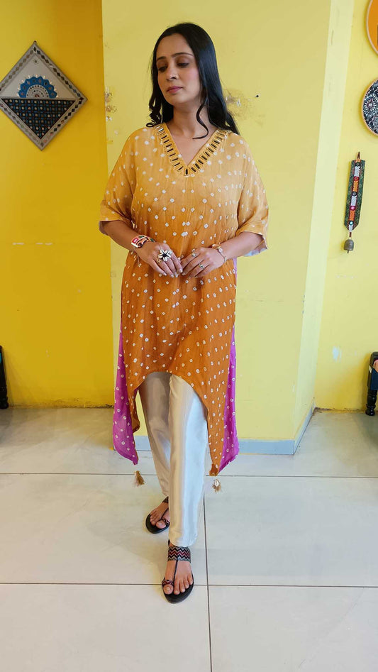 "Tashvi" modal bandhni kaftan style kurti