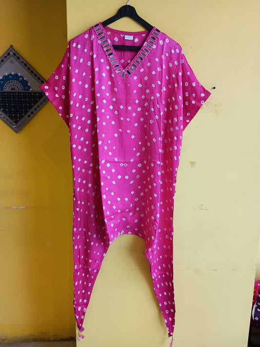 "Tashvi" Modal bandhni kaftan style kurti