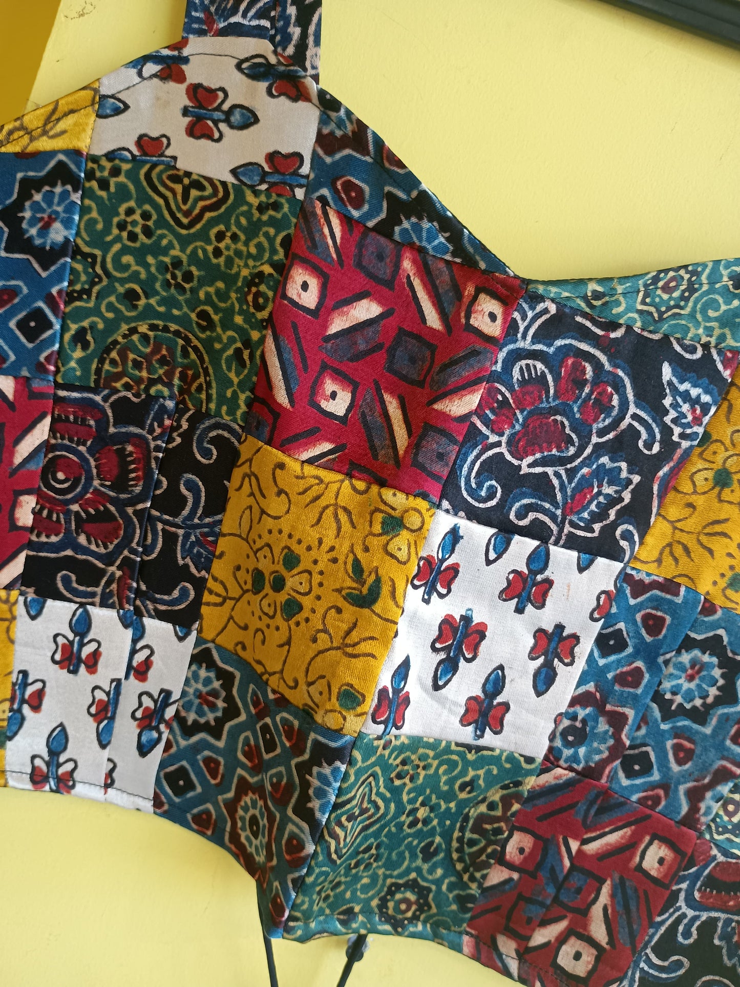 "Swathi" Mashroo multi patch work spaghetti blouse