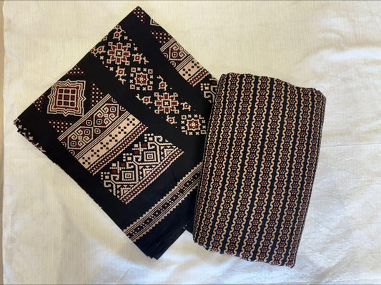 "Asha" Ajrakh handblock cotton kurti pant material
