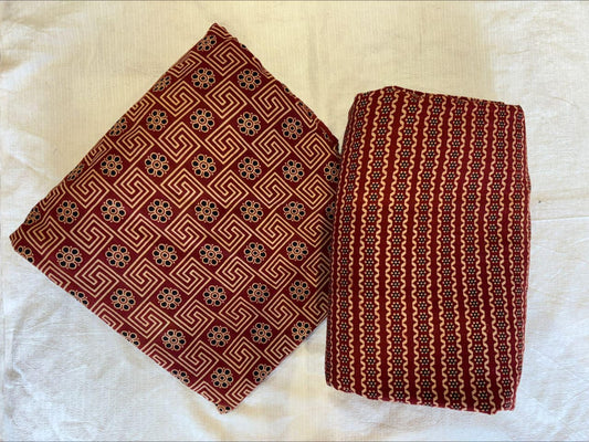 "Asha" Ajrakh cotton kurti pant material
