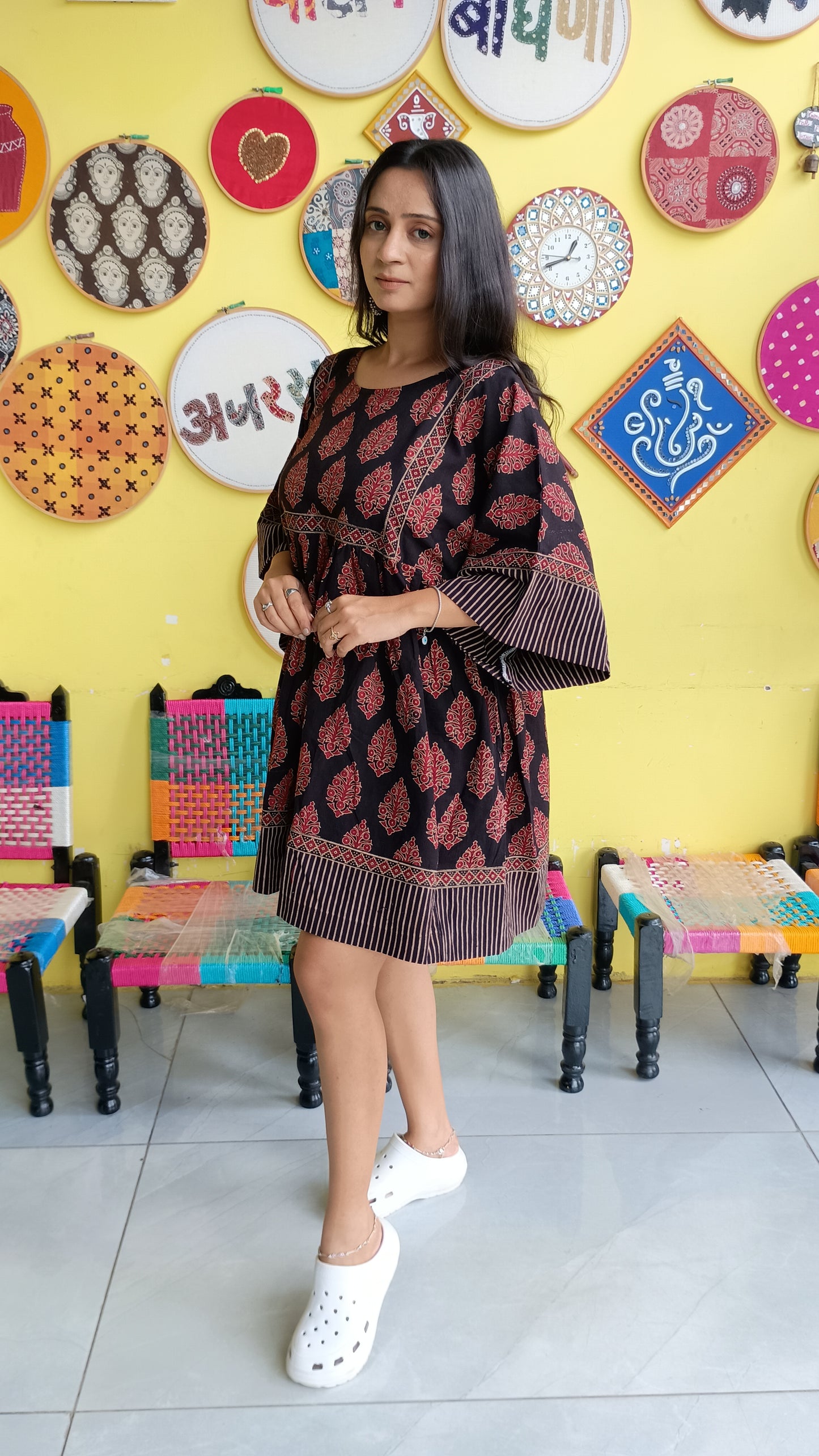 "Jessica"New Ajrakh handblock cotton one piece