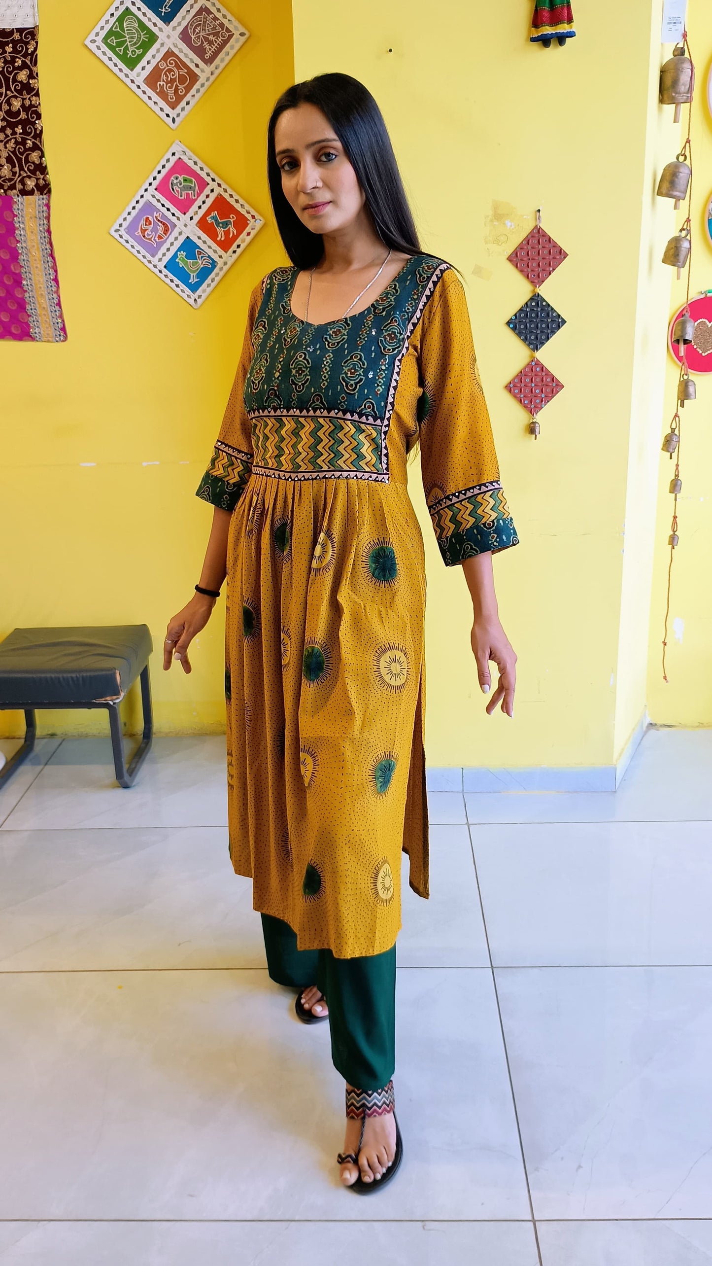 "AASHI" NATURAL RAYON KURTI PLAZO SET