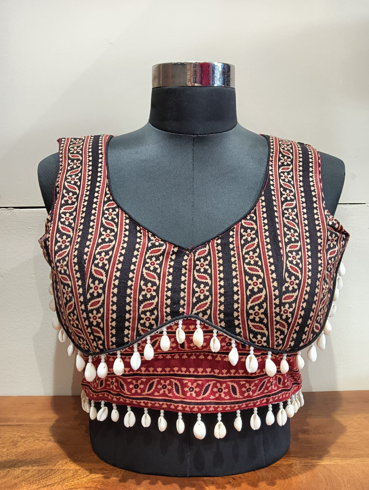 "Kriva" Ajrakh handblock cotton blouse