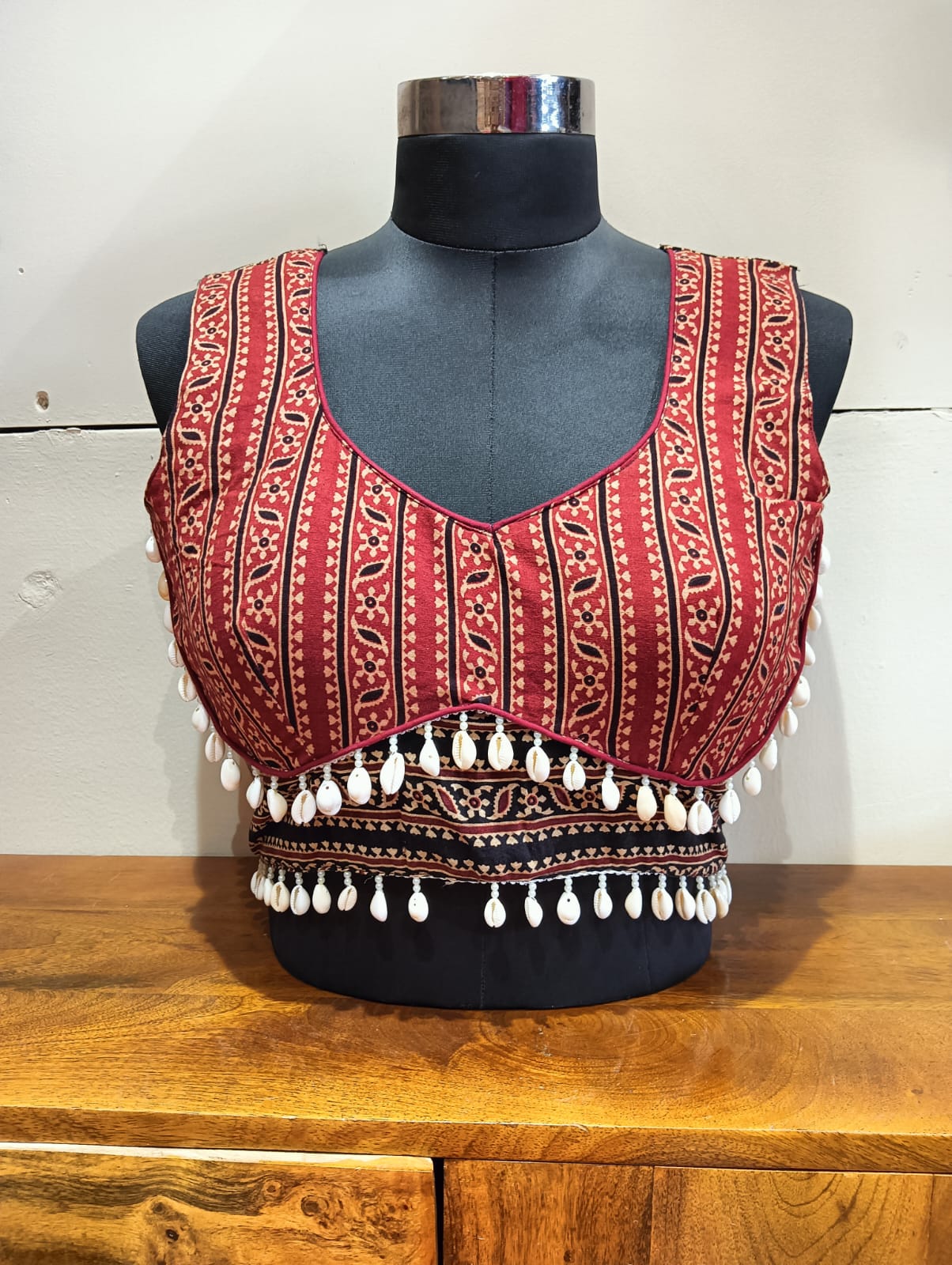 "Kriva" Ajrakh handblock cotton blouse