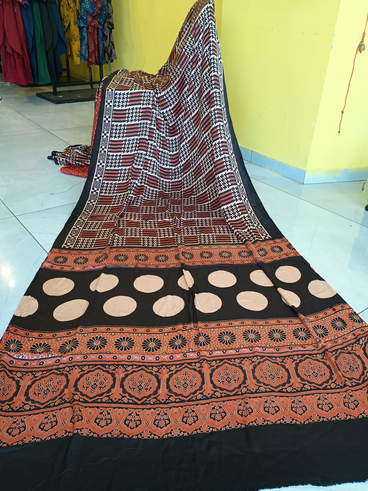 ''Raahi'' Ajrakh print modal saree