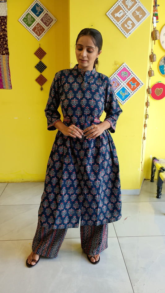 ''Shivangi'' plain cotton kurti style co-ord set