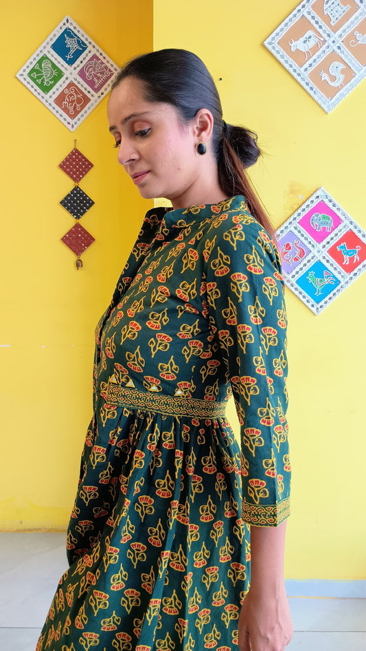 ''Shivangi'' plain cotton kurti coller co-ord set