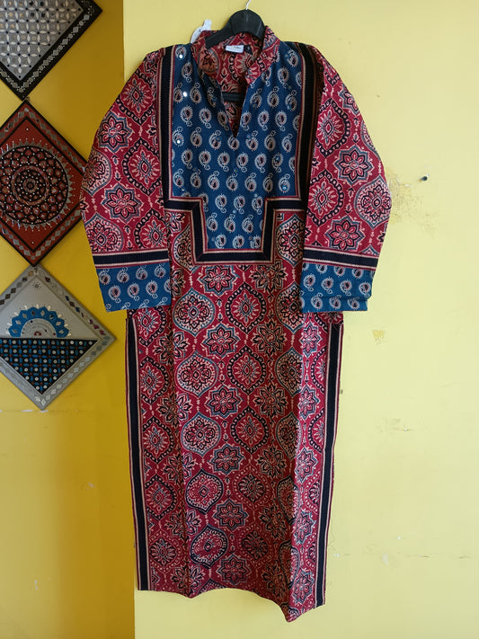 "Cheena" Natural handblock cotton kurti