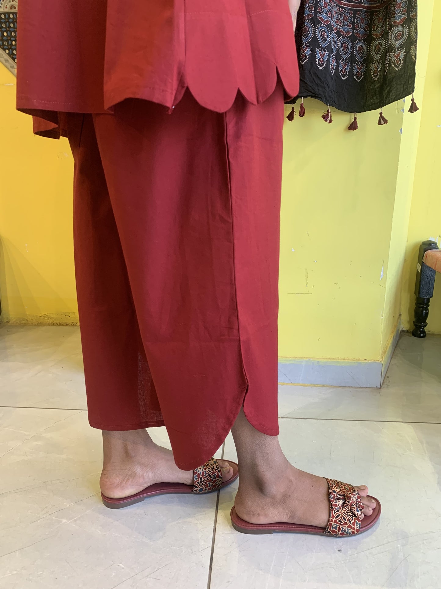 "Kareena" Plain Cotton mirror work co-ord set