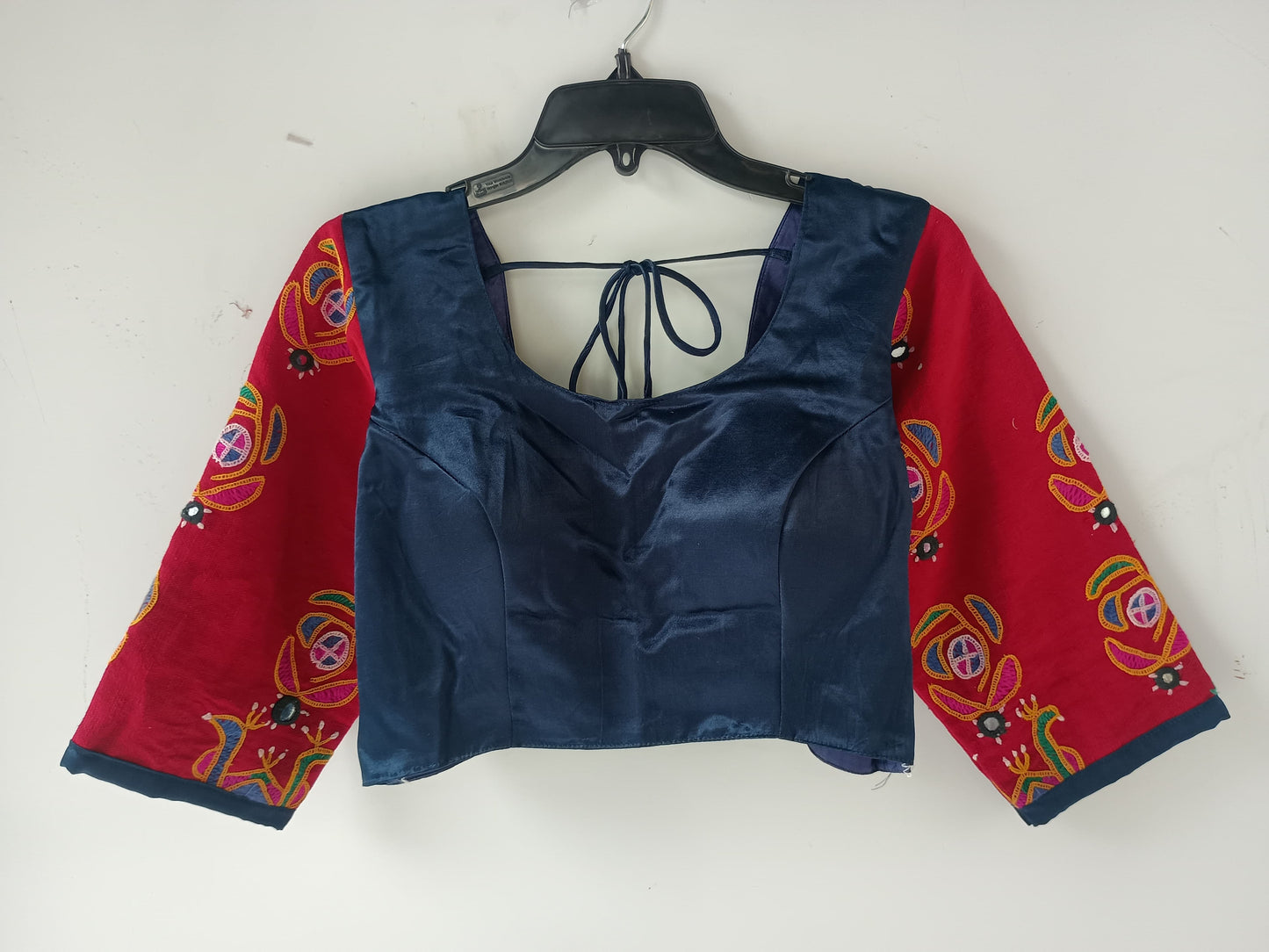 "Yogita" white mashroo sleeves work blouse