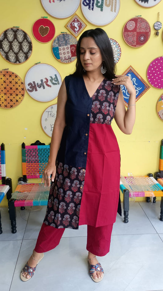 "Dharvi"New Plain cotton ong straight kurti