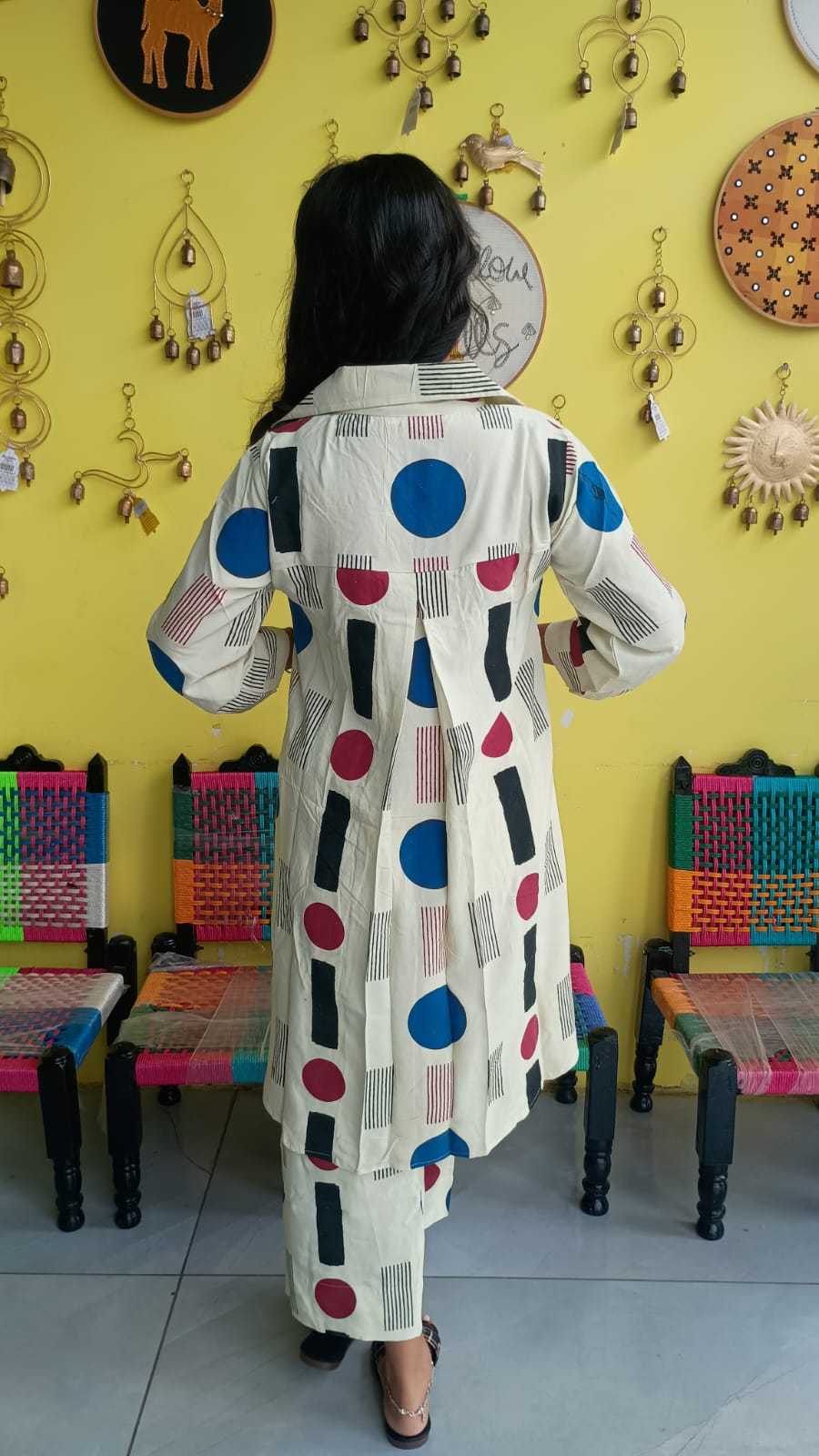 "Vanya" White Semi rayon cotton co-ord set