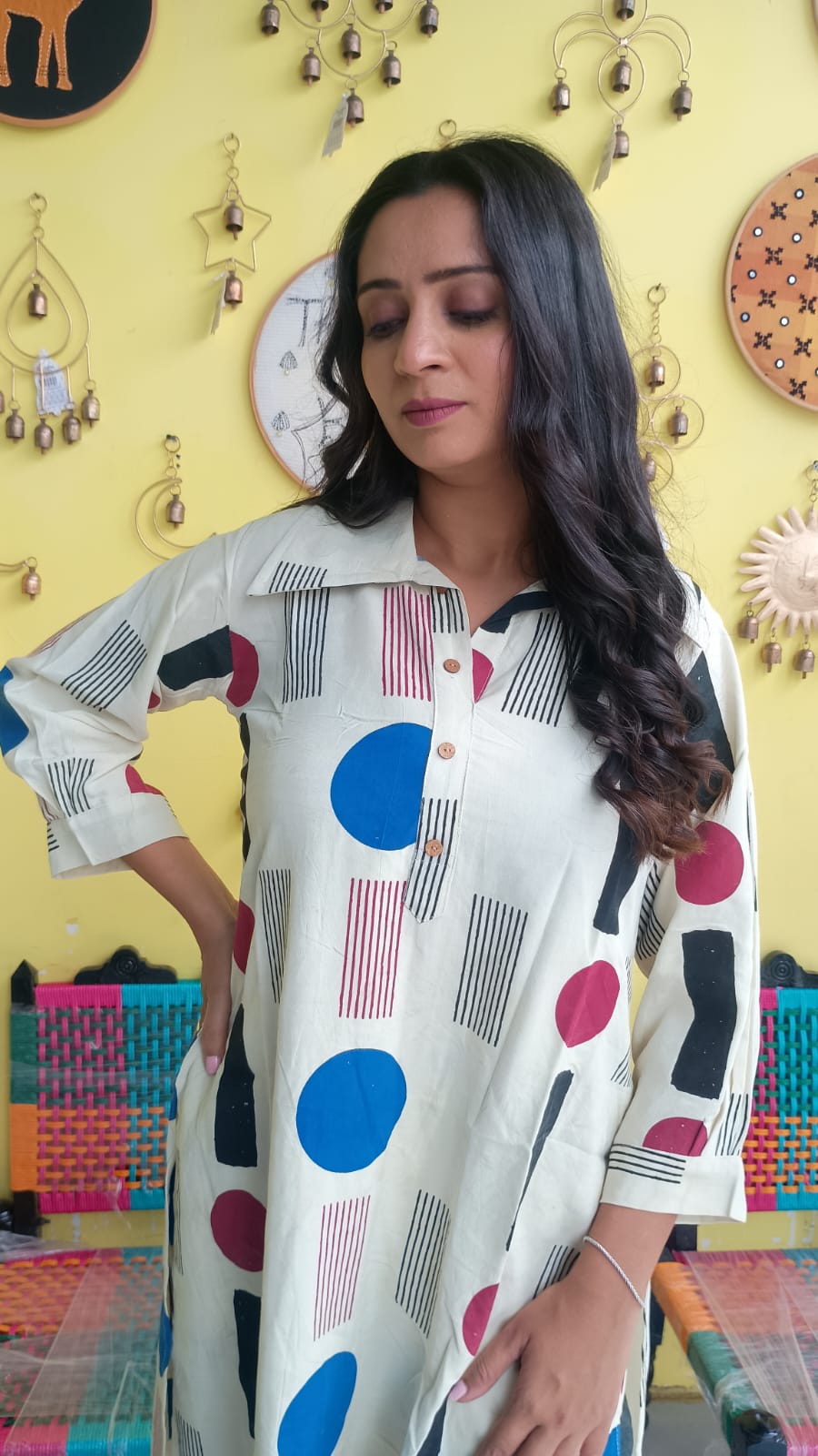 "Vanya" White Semi rayon cotton co-ord set
