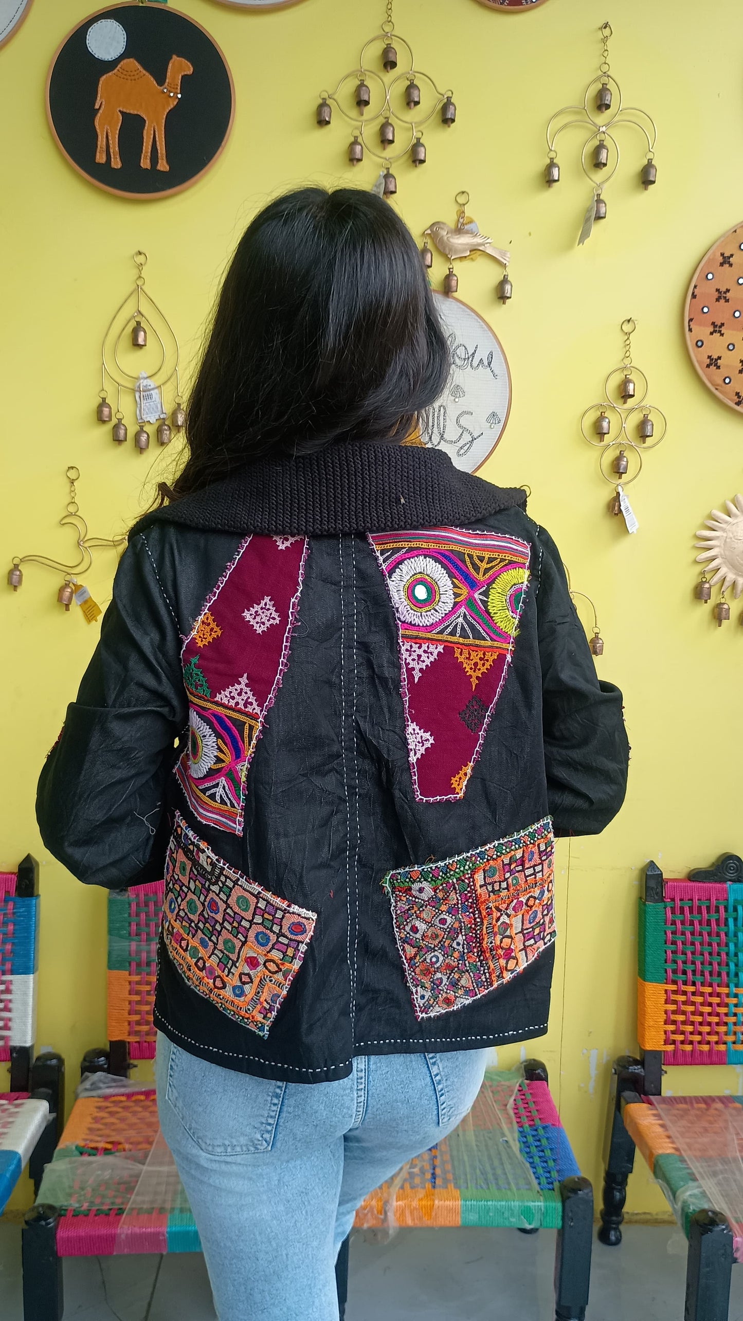 Denim Jacket Black - Navratri Special for ladies
