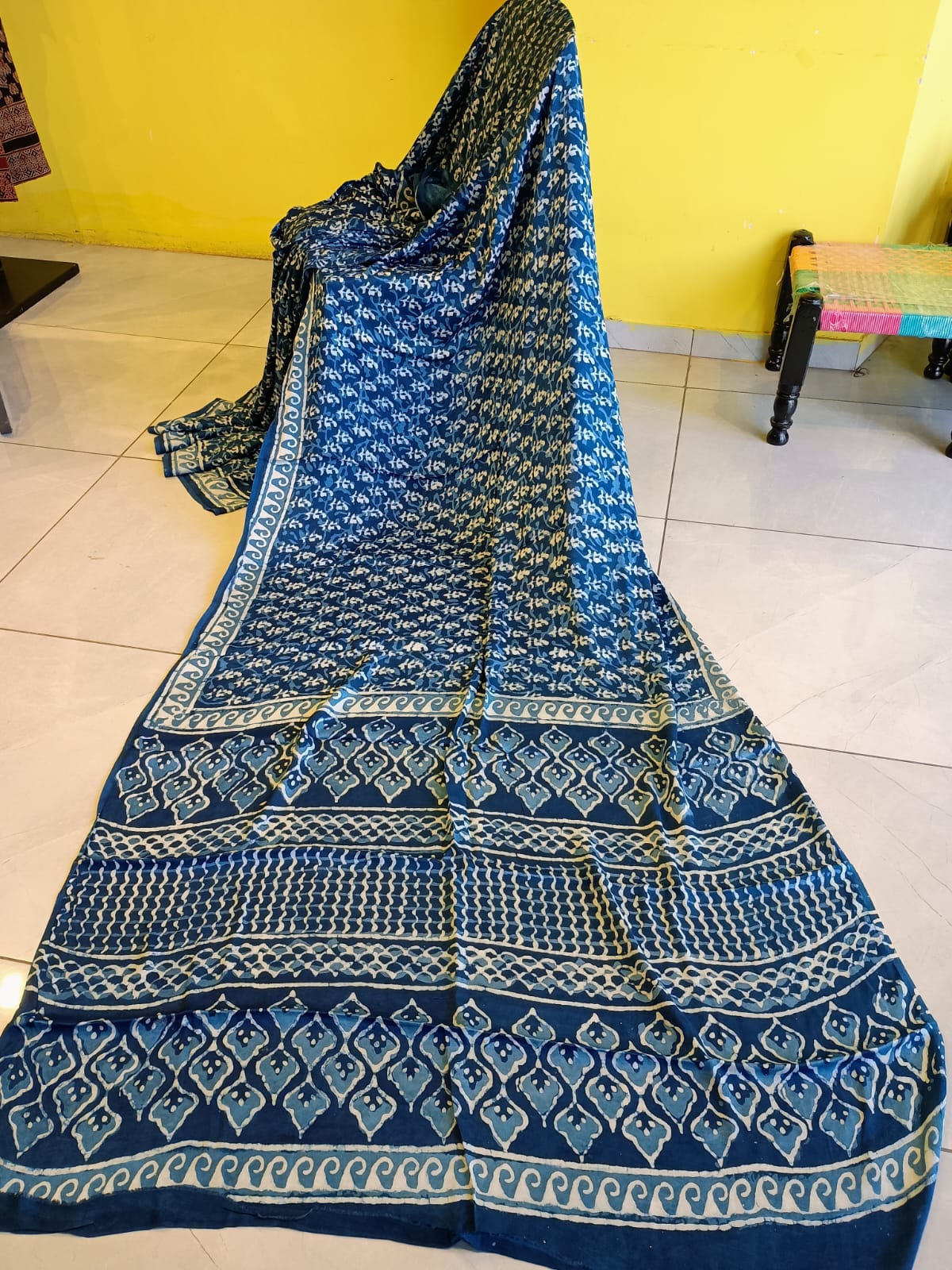 "Vinita"indigo modal saree