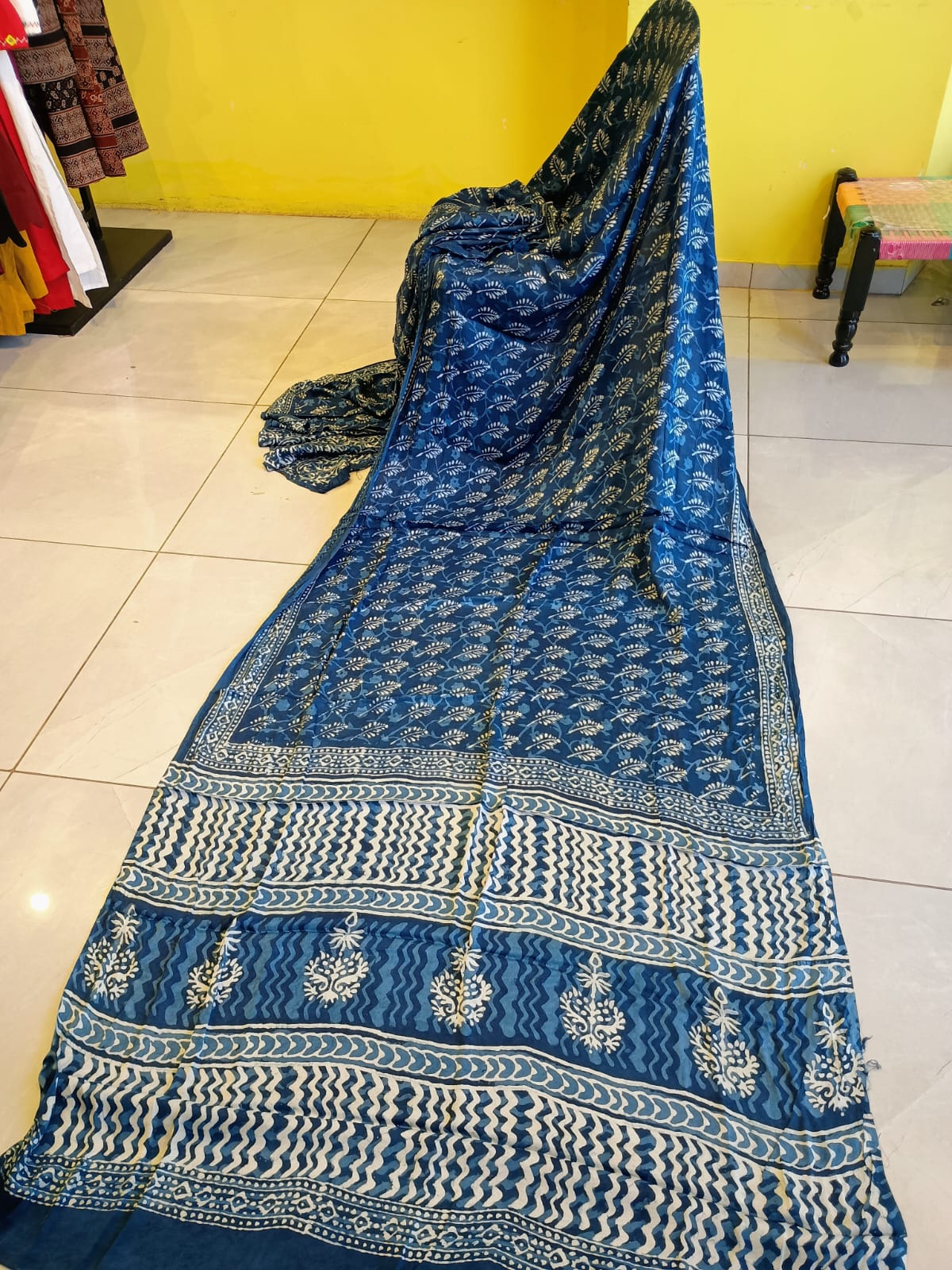 ''Vinita'' indigo modal silk saree
