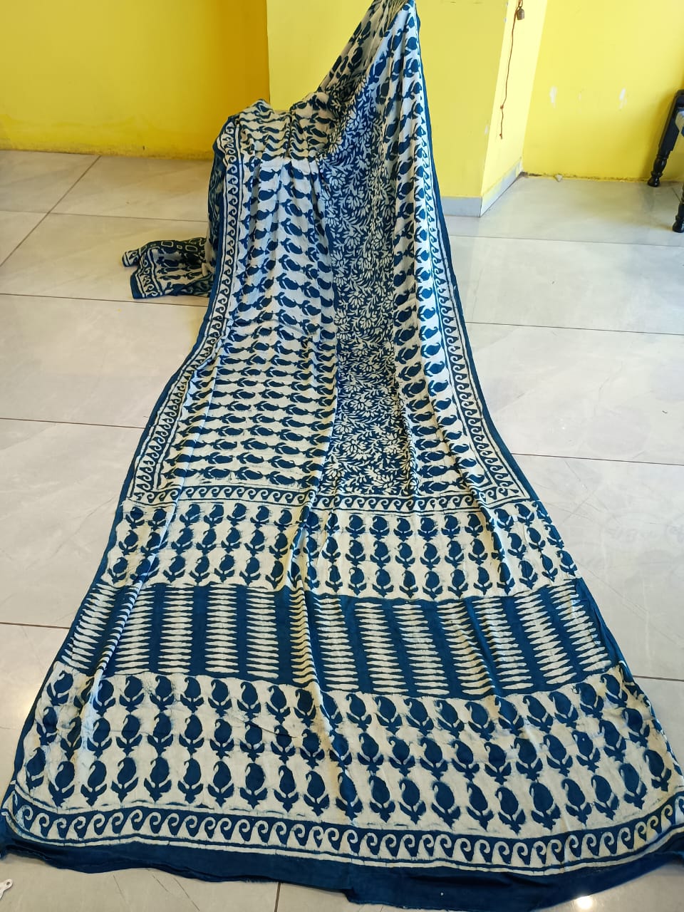 ''Vinita'' indigo modal saree