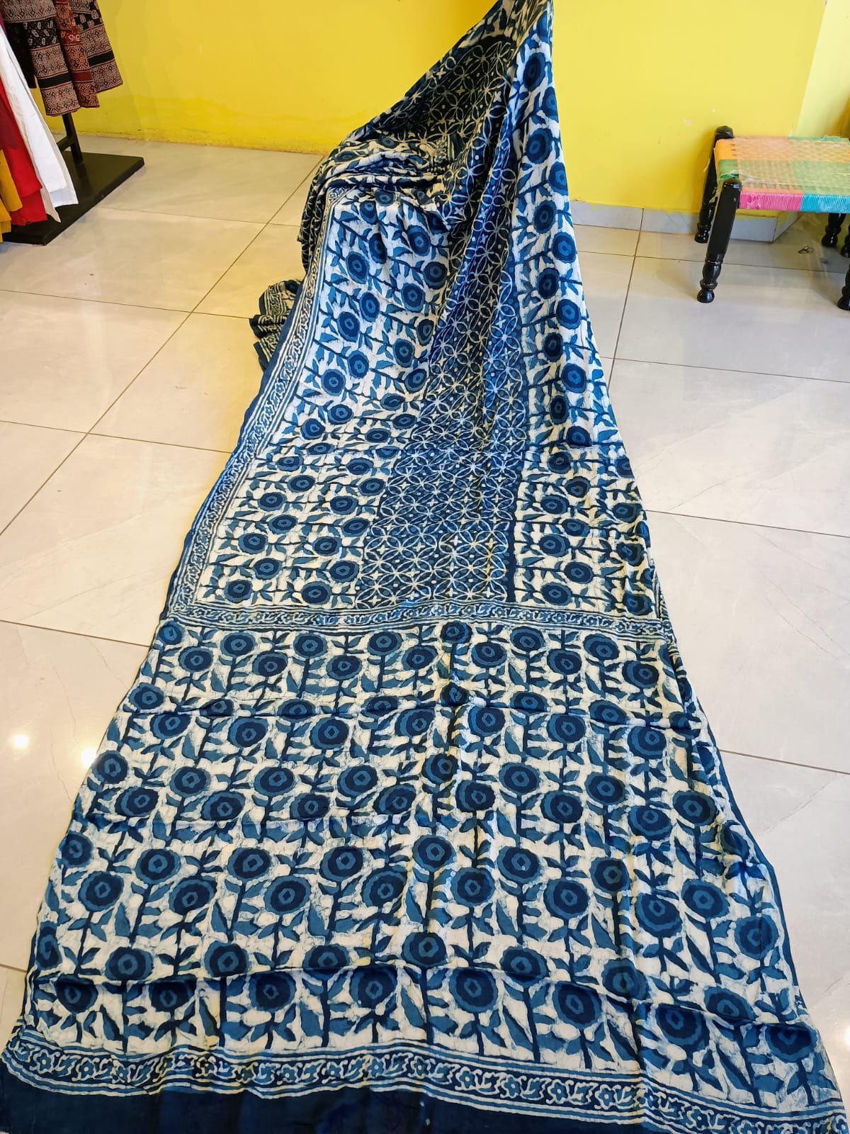 ''Vinita'' indigo modal silk saree
