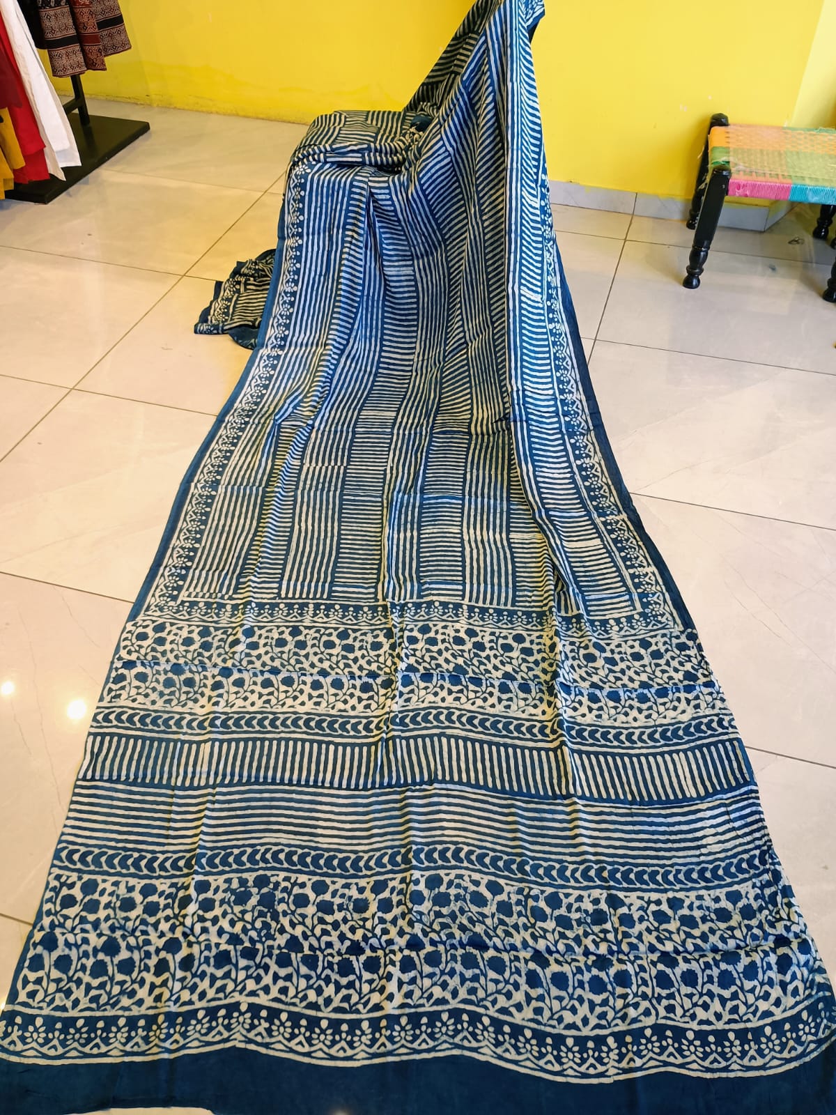 ''Vinita'' indigo modal silk saree