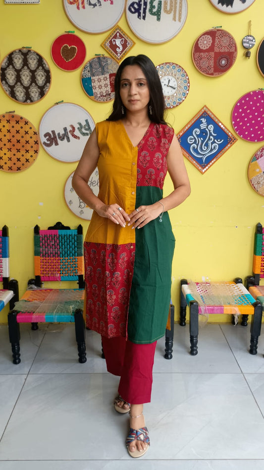 "Dharvi"Plain cotton ong straight kurti
