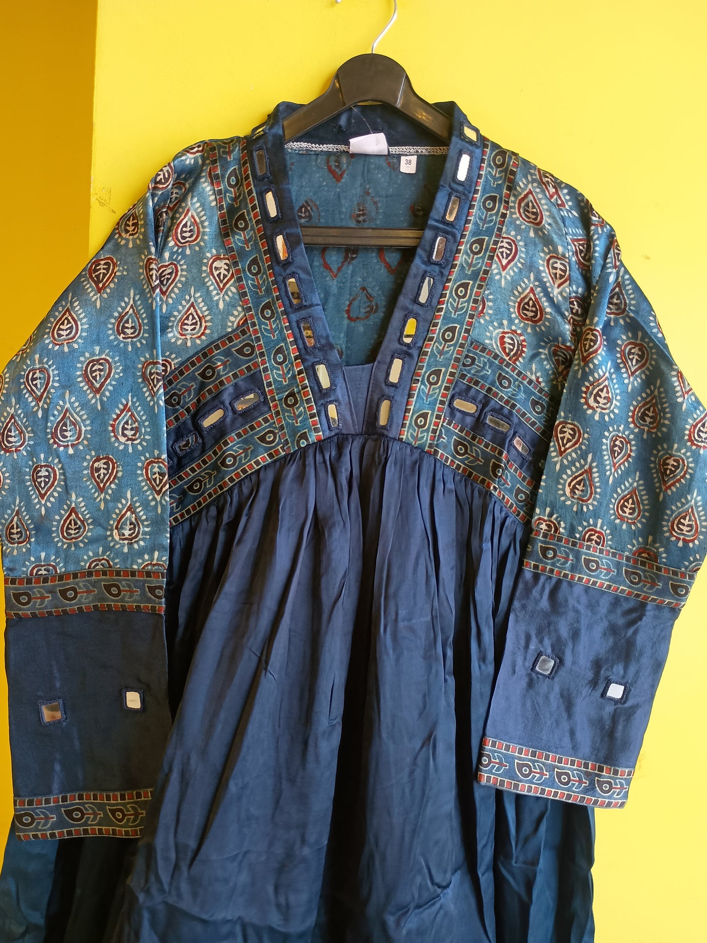 "Alia" Mashroo with modal mirror work alia cut kurti