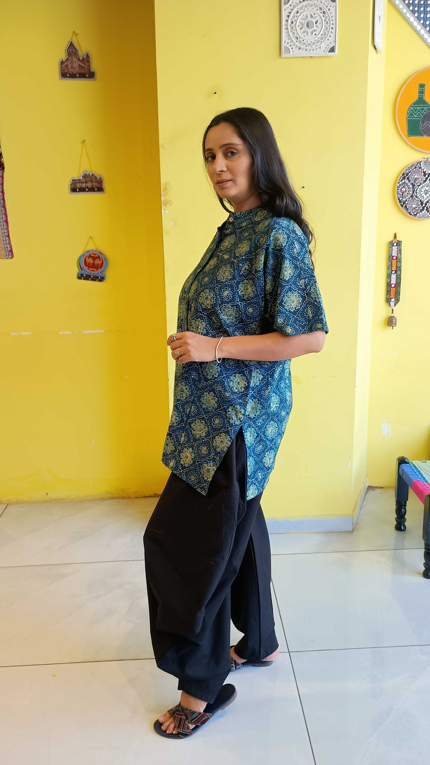 *Mistha*Natural cotton kurti with goro pant co-ord set