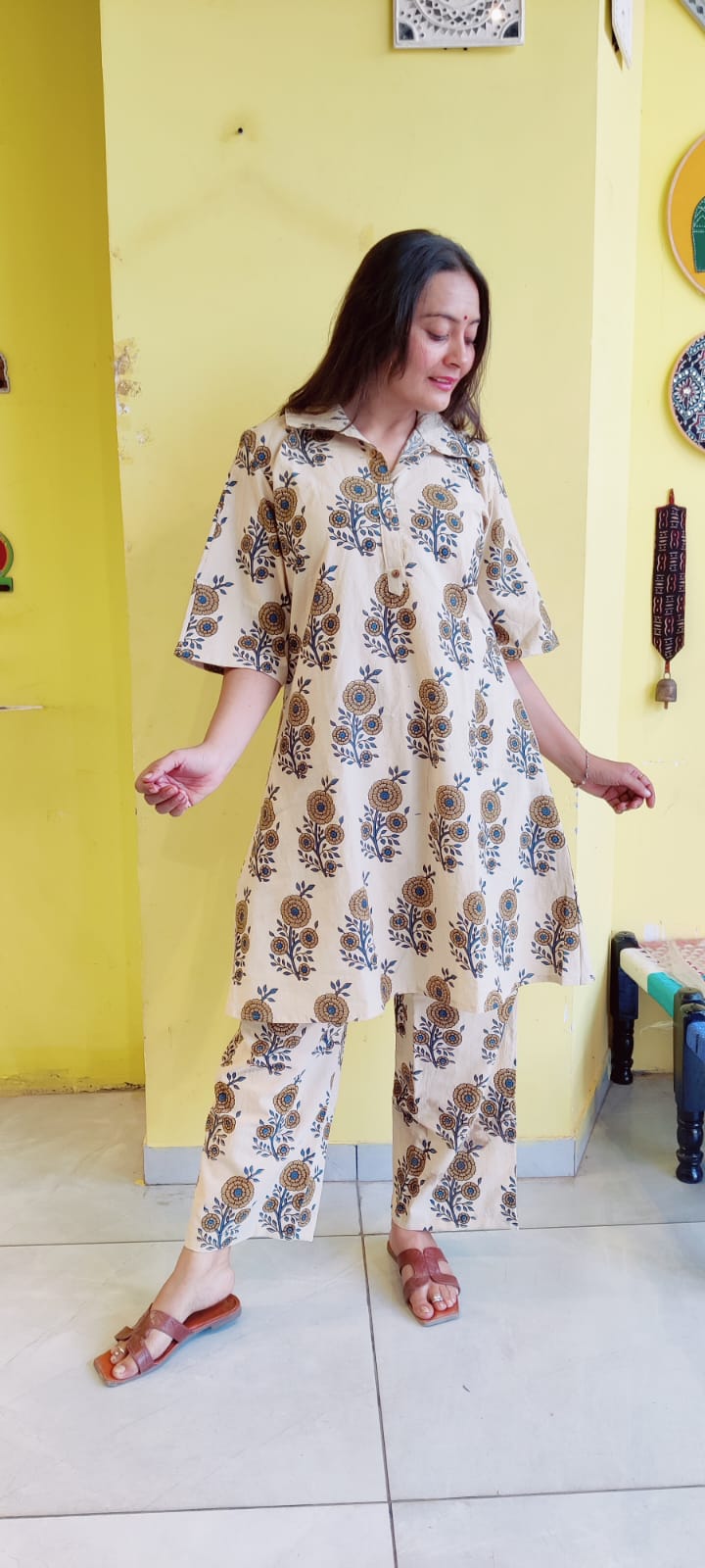 *Nehal*Natural handblock cotton co-ord sets