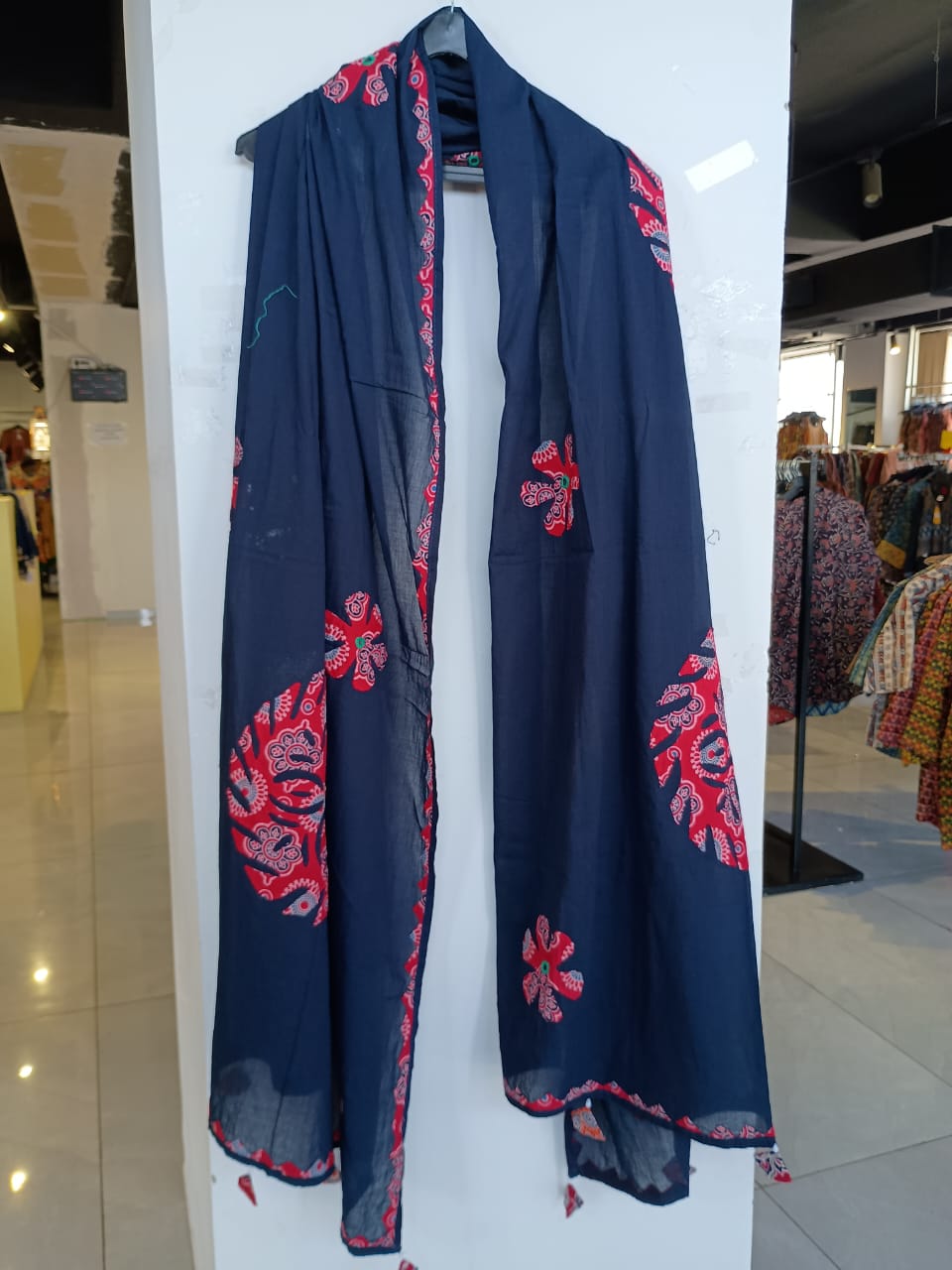 "Khyati" Mul cotton applique work dupatta