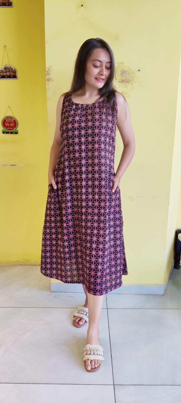 *Dulari*natural handblock cotton drawstring kurti