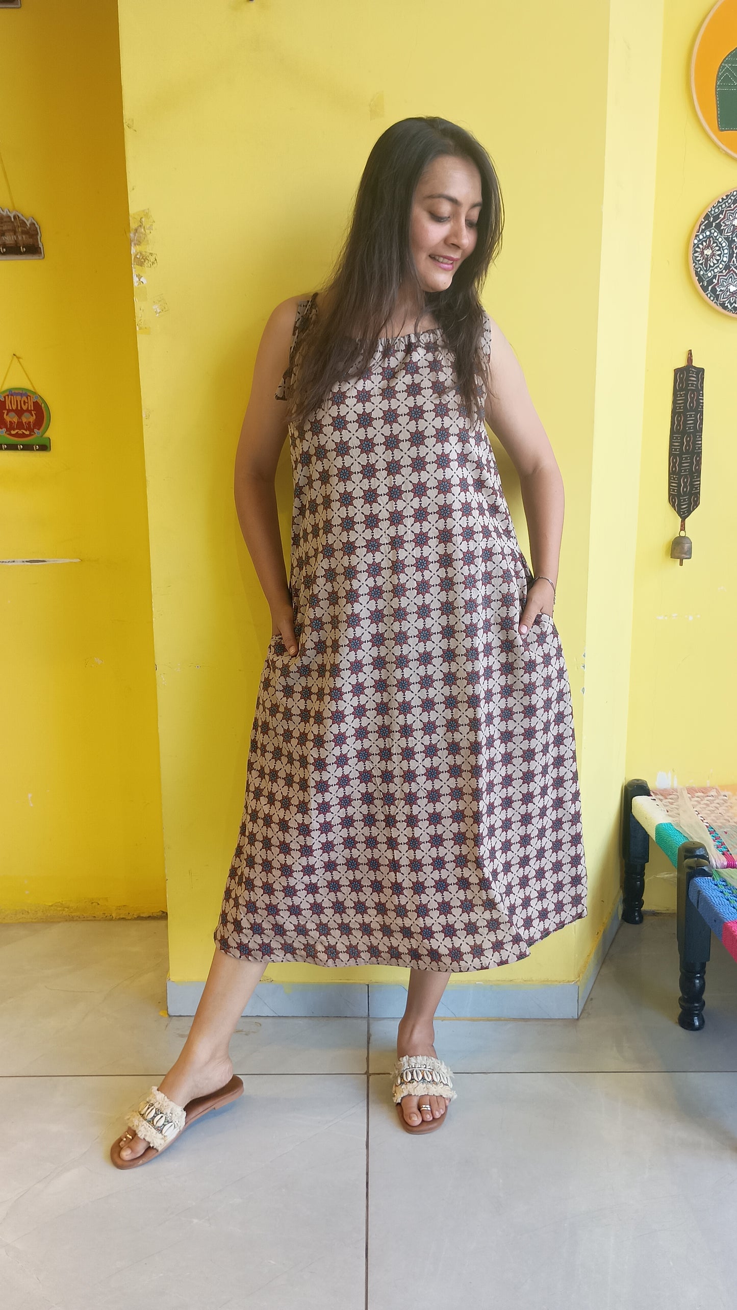 *Dulari*natural handblock cotton drawstring kurti