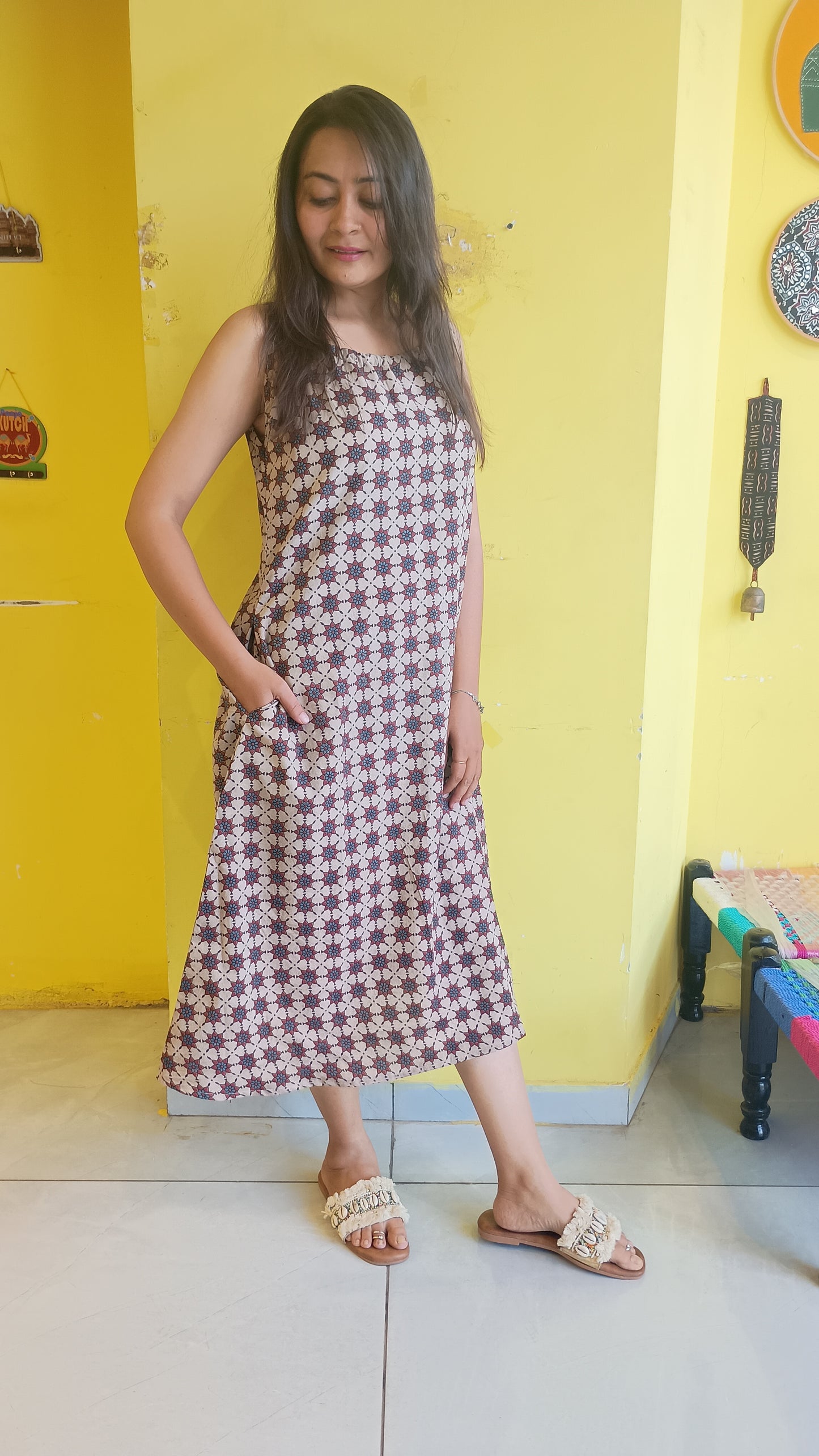 *Dulari*natural handblock cotton drawstring kurti