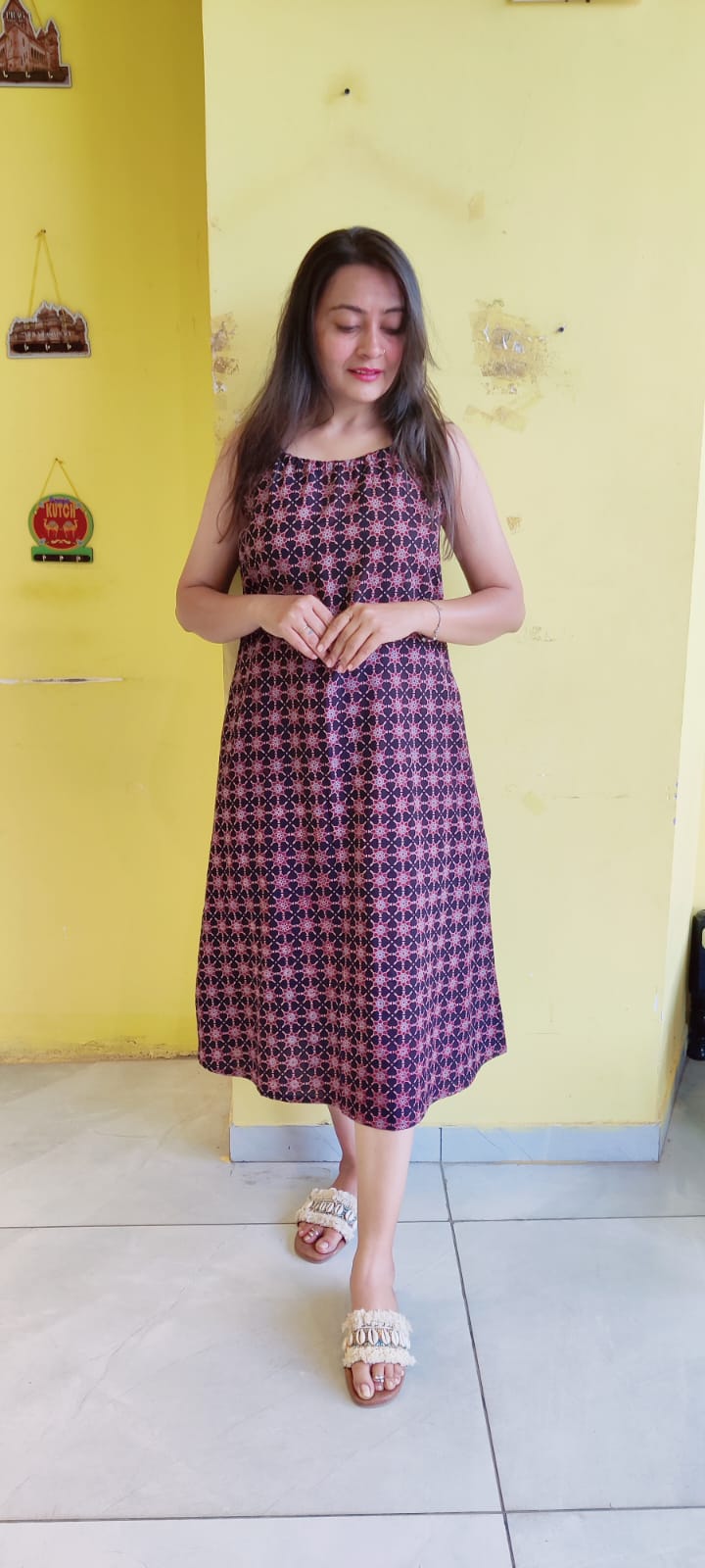 *Dulari*natural handblock cotton drawstring kurti