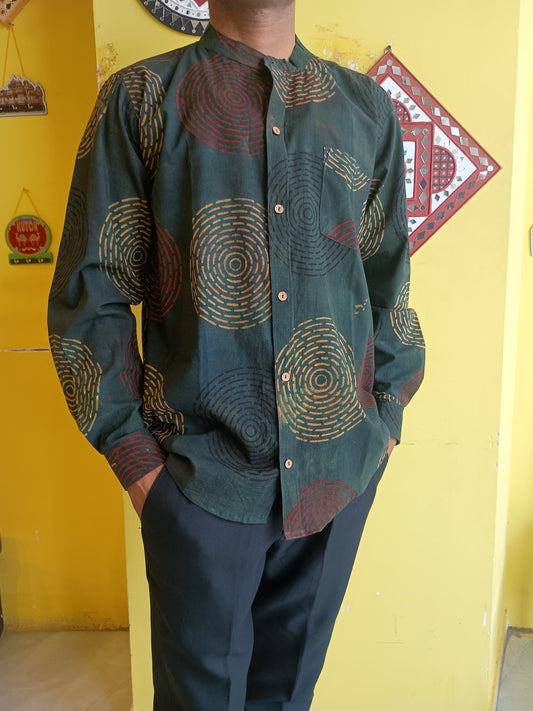 *Akshay* Natural handblock cotton full sleeves men's shirt