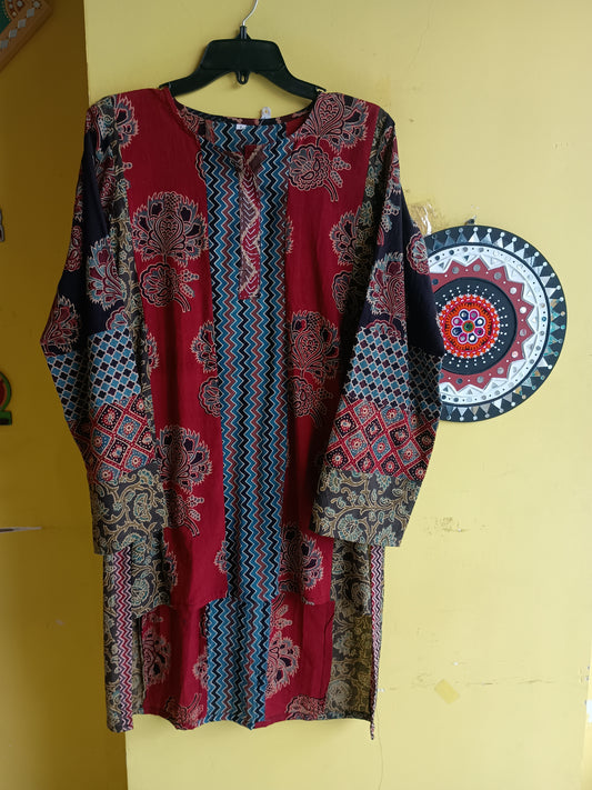 *Aarohi* Natural multi patti work high low unisex kurta