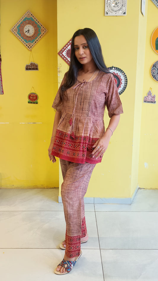 *Shree* Brush print cotton co-ord sets