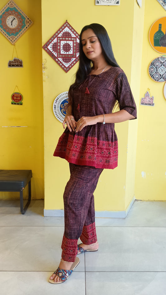 *Shree* Brush print cotton co-ord sets