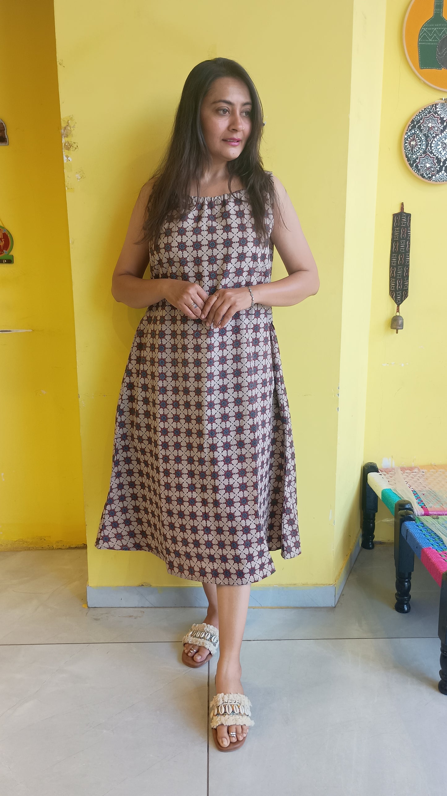 *Dulari*natural handblock cotton drawstring kurti