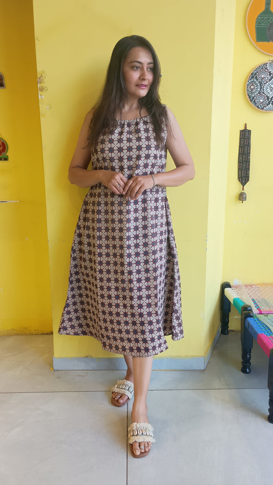 *Dulari*natural handblock cotton drawstring kurti