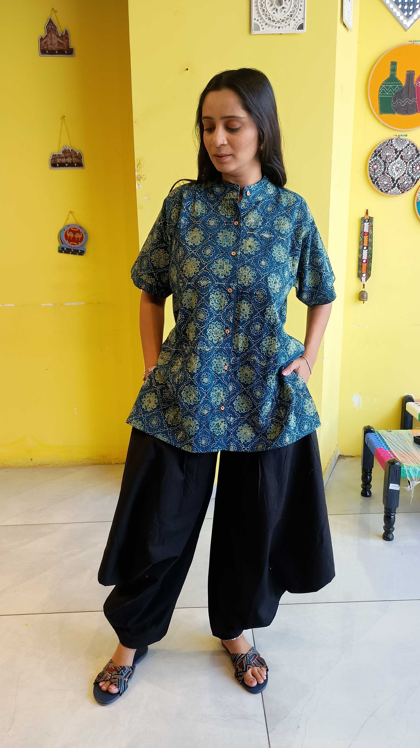 *Mistha*Natural cotton kurti with goro pant co-ord set