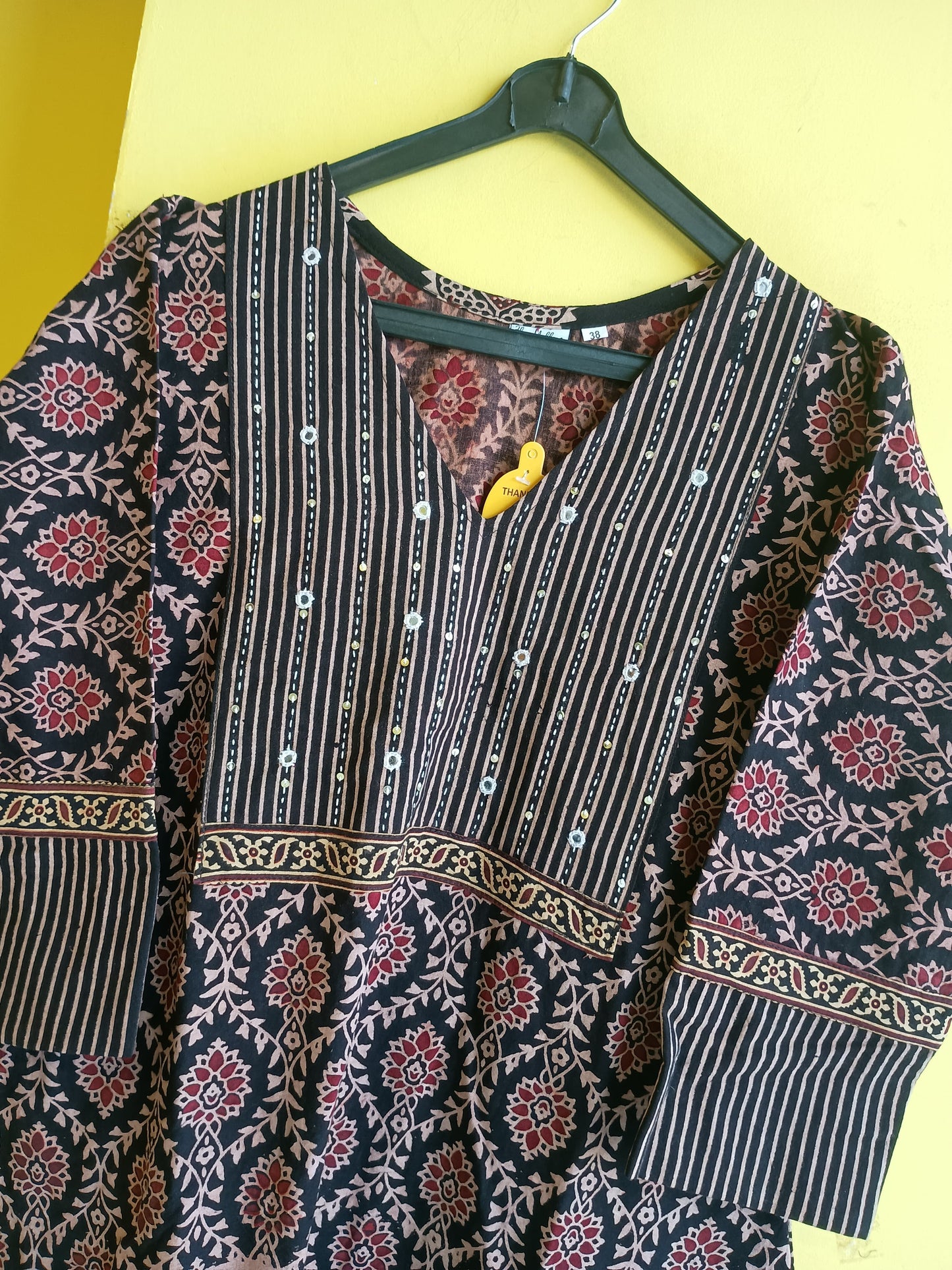 "Reshma" new Ajrakh cotton a line long kurti