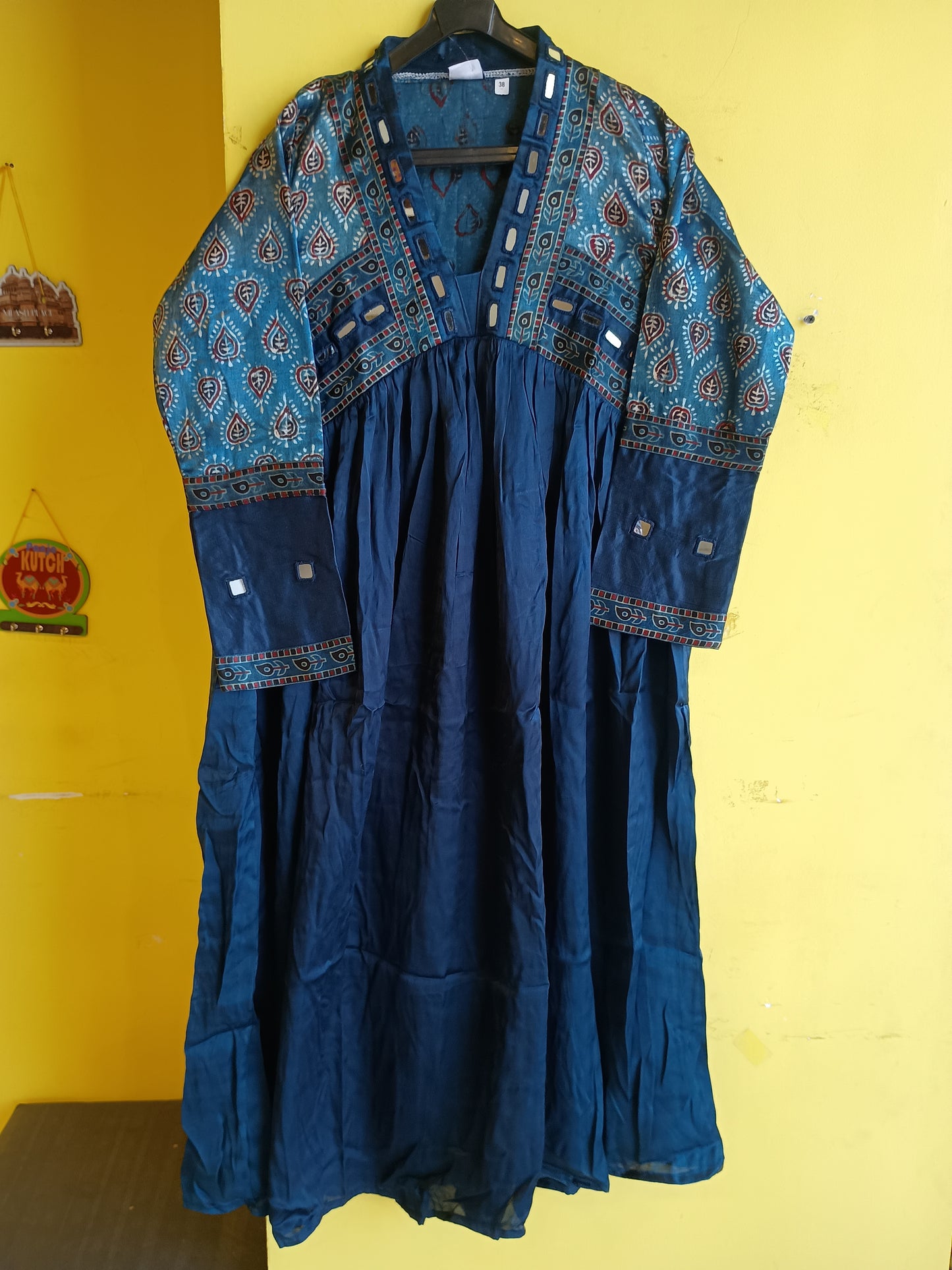 "Alia" Mashroo with modal mirror work alia cut kurti