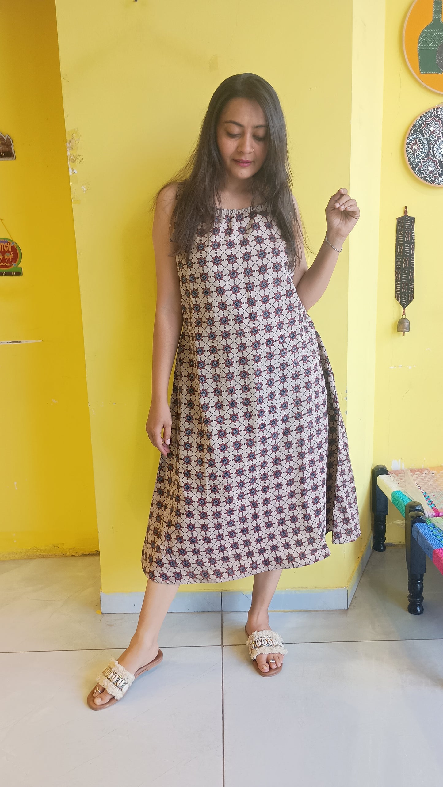 *Dulari*natural handblock cotton drawstring kurti
