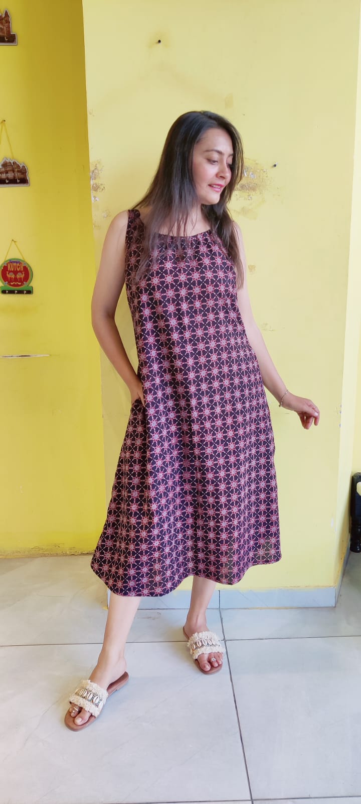 *Dulari*natural handblock cotton drawstring kurti