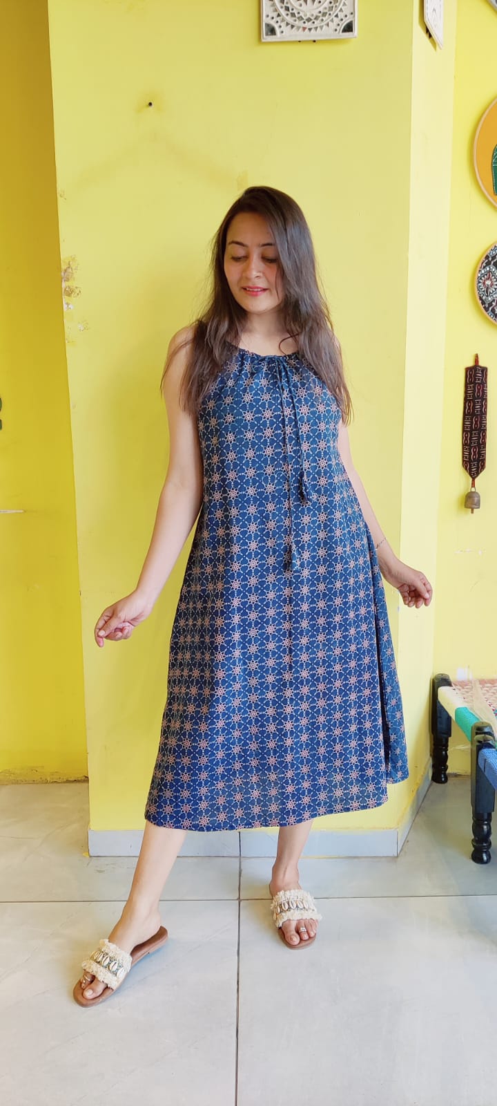 *Dulari*natural handblock cotton drawstring kurti