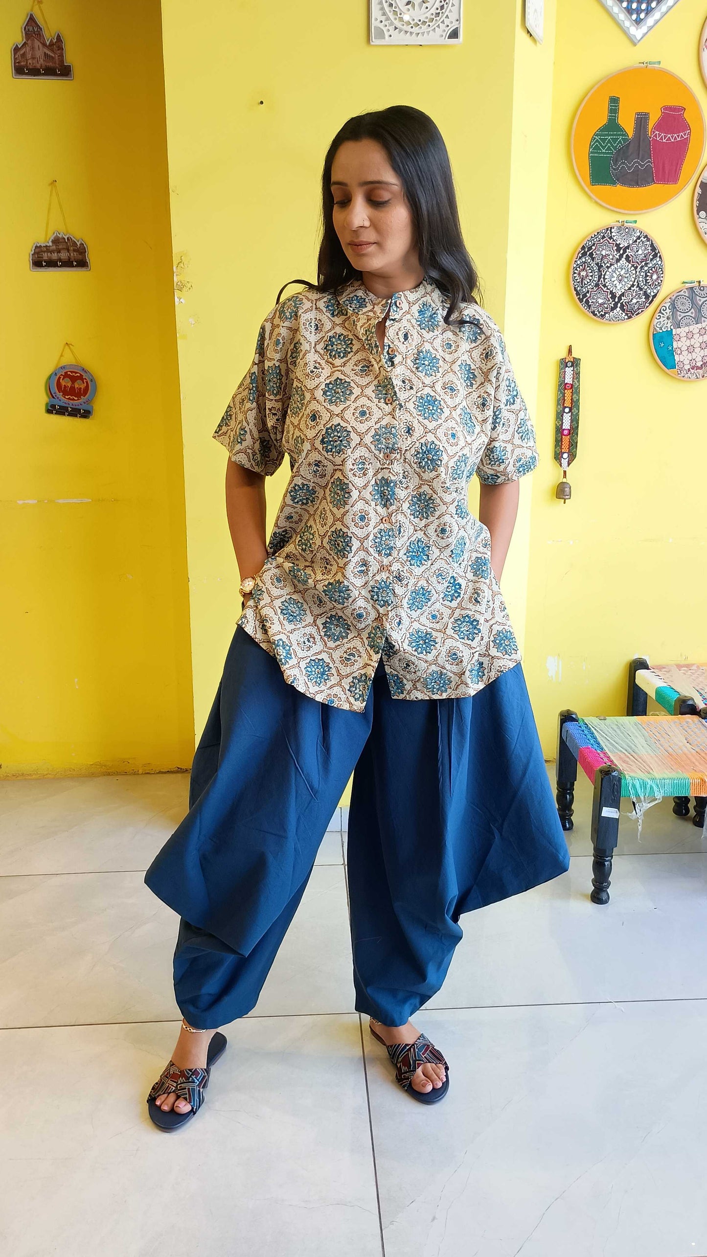 *Mistha*Natural cotton kurti with goro pant co-ord set