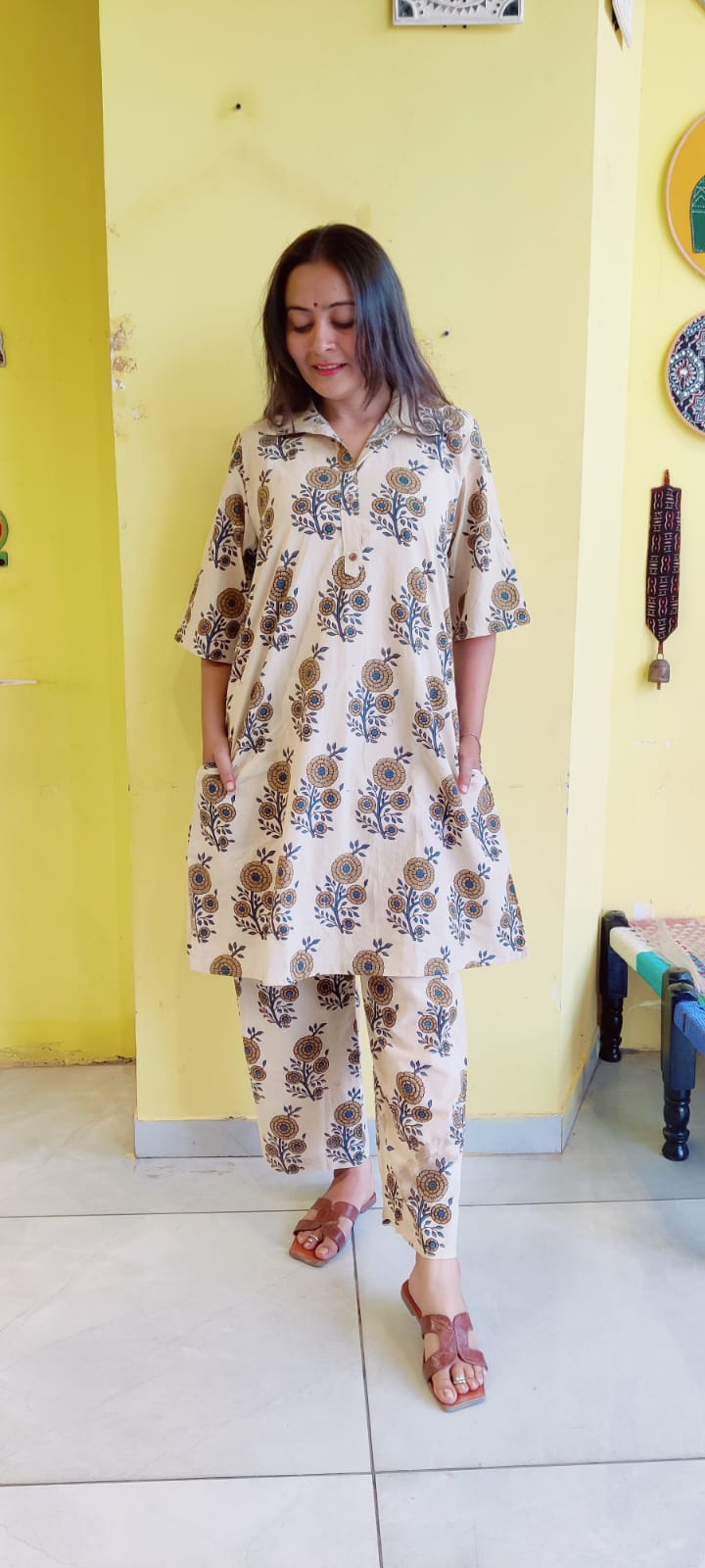 *Nehal*Natural handblock cotton co-ord sets